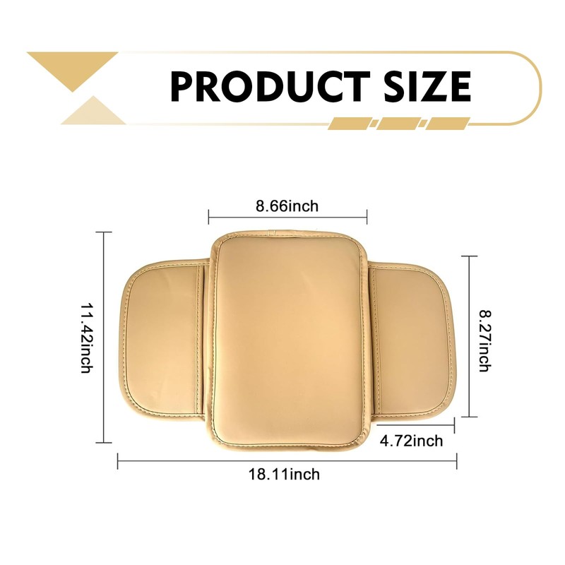 Car Center Console Cover, Waterproof Arm Rest Pad with 2