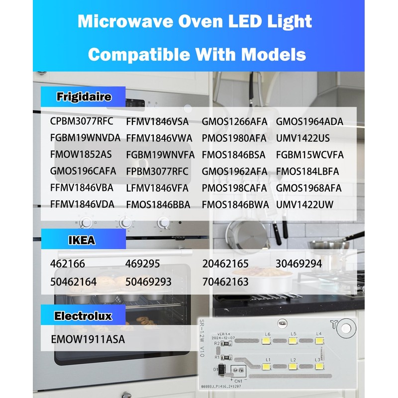 Microwave LED Light Board Replacement Fits for Frigidaire IKEA Electrolux