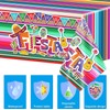 Gukasxi 2 Pieces Mexican Fiesta Party Tablecloth, Colorful Striped Disposable