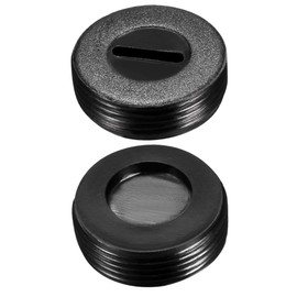 sourcing map Carbon Brush Holder Caps 18 mm OD 10.2 mm ID 6.3 mm Thick Motor Brush Cover Plastic Fitting Thread Black Pack of 2
