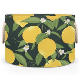 Lemonade Fruit Tree Storage Basket Cube Laundry Basket Large Storage Basket Bin with Handle Clothes Basket Laundry Hamper Organizer for Nursery Home Office