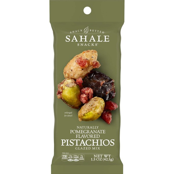 Sahale Snacks Pomegranate Flavored Pistachos Glazed Mix, 1.5 oz (Paquete de 9)