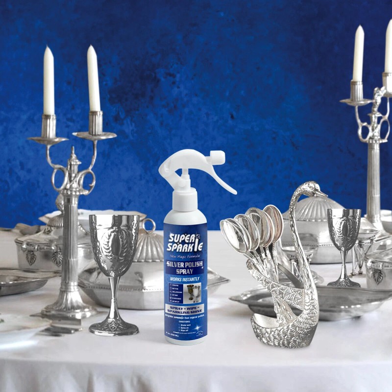 SUPER SPARKLE Silver Polish Cleaner Spray 8 Oz - Instant