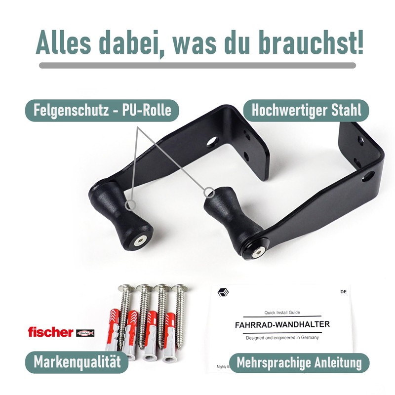 Mighty Engineering Bike Hooks - Set of 2 Wall Hooks