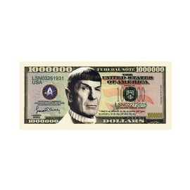American Art Classics Leonard Nimoy Spock Collectible Million Dollar Bill - Pack of 10 - Best Novelty Keepsake for Fans of Trek and The Starship Enterprise