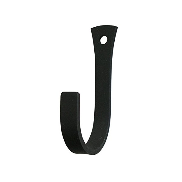 WH-W-C Wide Black Metal Wall Hook (5/8 W x 2