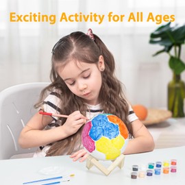 Minleway Paint Your Own Soccer Ball Lamp Kit, 4.7 Inch 16 Colors DIY 3D Soccer Ball Light Remote Control,Art Supplies Birthday Gifts for Friends Kids, Arts Crafts for Girls Boys Ages 6-8 8-12