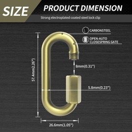 2.3" Chain Quick Links, 8 Pcs 1/4" Marine Grade Screw Chain Links, Large Opening Chain Connector Chain Coupler, 900 Lbs Capacity