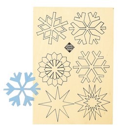 Pebaro 334S Laubsägevorlage Baumschmuck II, 3mm Sperrholz DIN A 4, Motiv vorgedruckt, aussägen mit Laubsägebogen, basteln, anmalen, fertig, Laubsägen, Basteln mit Holz, Geschenkidee, Weihnachtsdeko