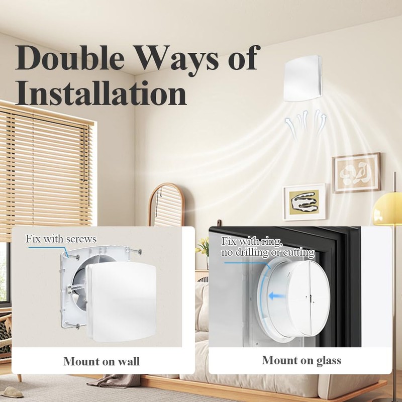 WiseWater Bathroom Exhaust Fan, 110V ac 56CFM 34 dB 4”