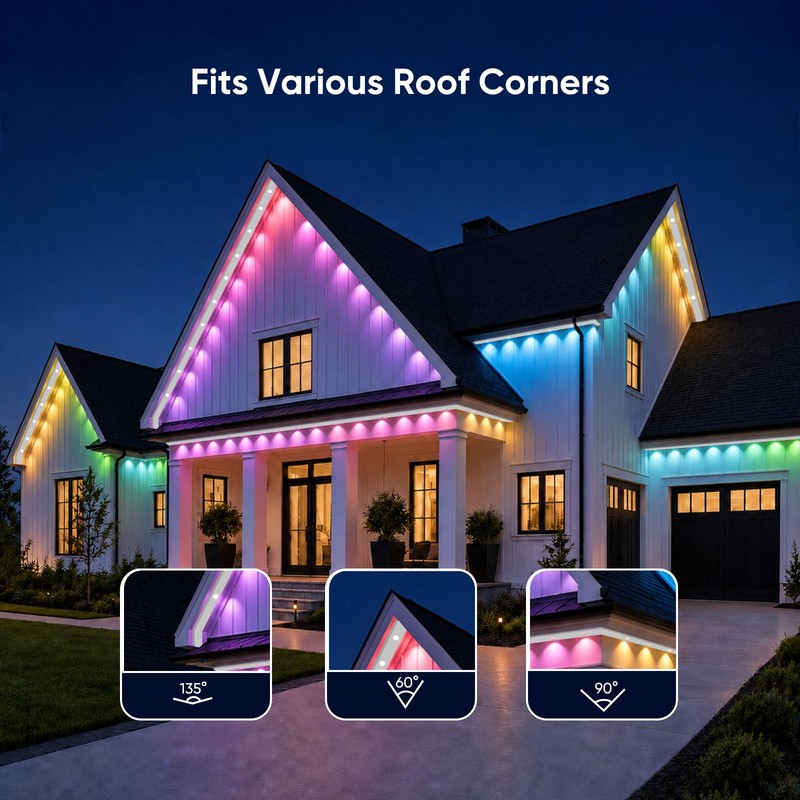 APPECK 13PCS Track Kit for Permanent Outdoor Lights C5111/PL2, 50ft,