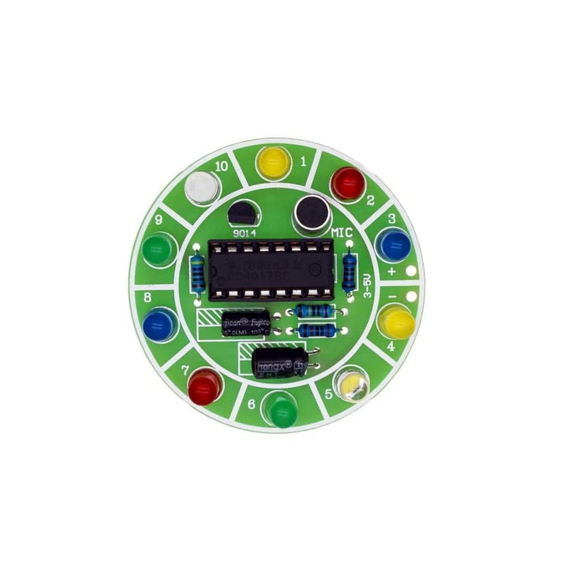 PZMYJB Colourful Voice Control Rotating LED Light DIY Practical Soldering