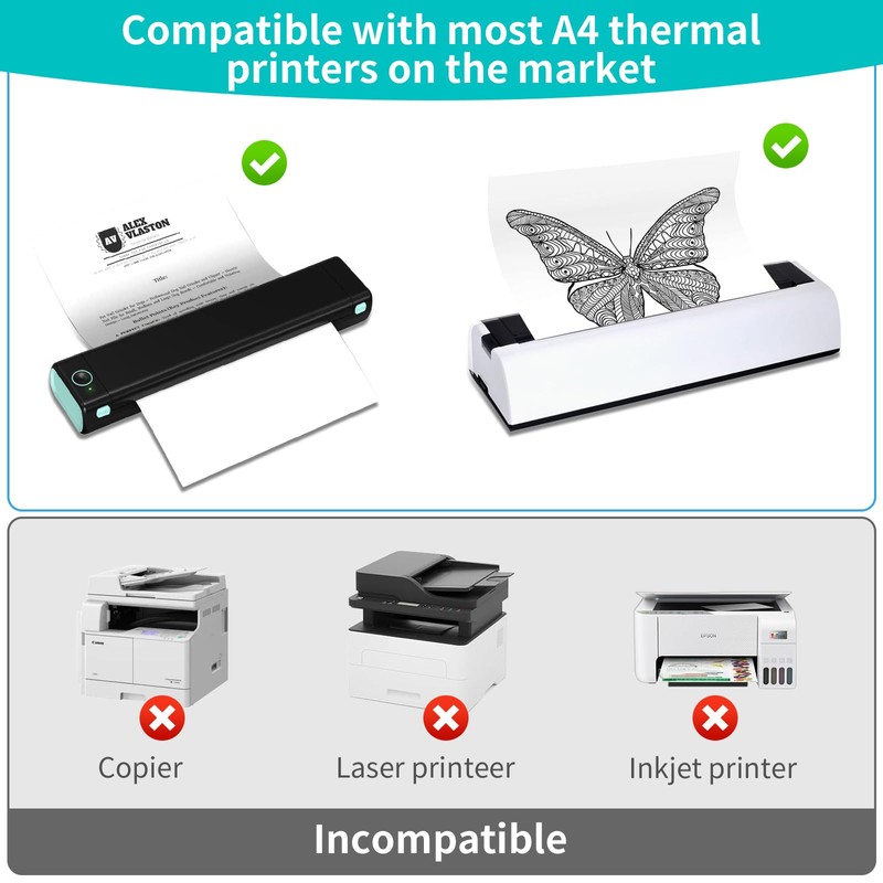 (100 Sheets) Thermal Paper A4 Compatible with Most A4 Thermal