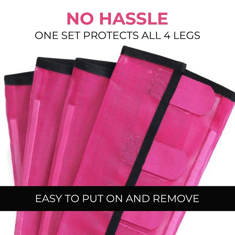 KUEIOX Mesh Horse Fly Boots Set of 4，Adjustable and Universal