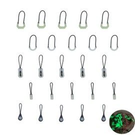 25 Pcs 5 Styles Luminous Zipper Pulls, Glow in The Dark Detachable Tags, Extension Repair Accessories for Backpacks, Luggage, Jackets, Tent, Coat and Outdoor Camping