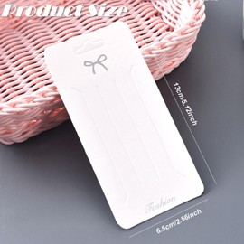 100 Unids Clip para El Cabello Arco Display Tarjetas Rectangulares Clip Recolectando Cartón Kraft Papel Lazo para El Cabello Titular Tarjetas para Accesorios para El Cabello Exhibiendo Organiza