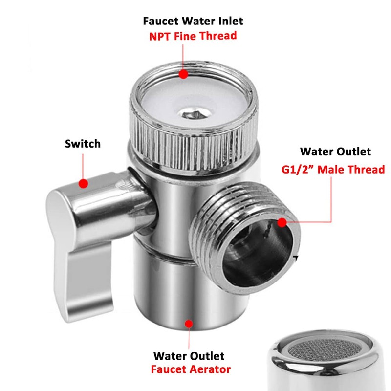 Faucet Valve Diverter Adapter, Switch Faucet Aerator Adapter, Faucet Adapter,