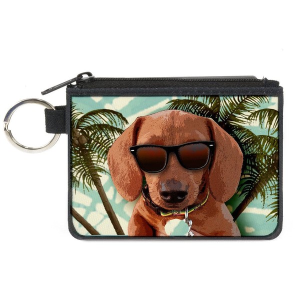 Buckle-Down Junior's Canvas Coin Purse Dachshund Dog, Multicolor, 4.25" x