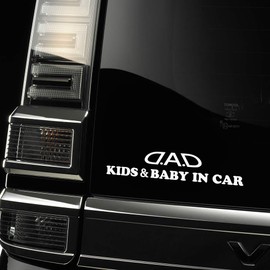 Garson DAD KIDS & BABY IN CARSticker [White] ST140-01 D.A.D