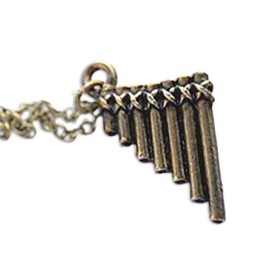 Enchanted Leaves - Peter Pan Flute Pipes Necklace - Cute Peter Pan Tiny Charm Necklace