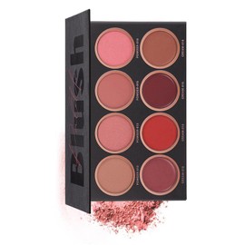 Paleta de Maquillaje de Rubor - 8 Colores | Polvo Sedoso de Larga Duración Para Pieles Claras y Oscuras | Colorete Ligero en Crema