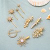 Formery Star Hair Clips Gold Rhinestone Moon Hair Pins Pearl