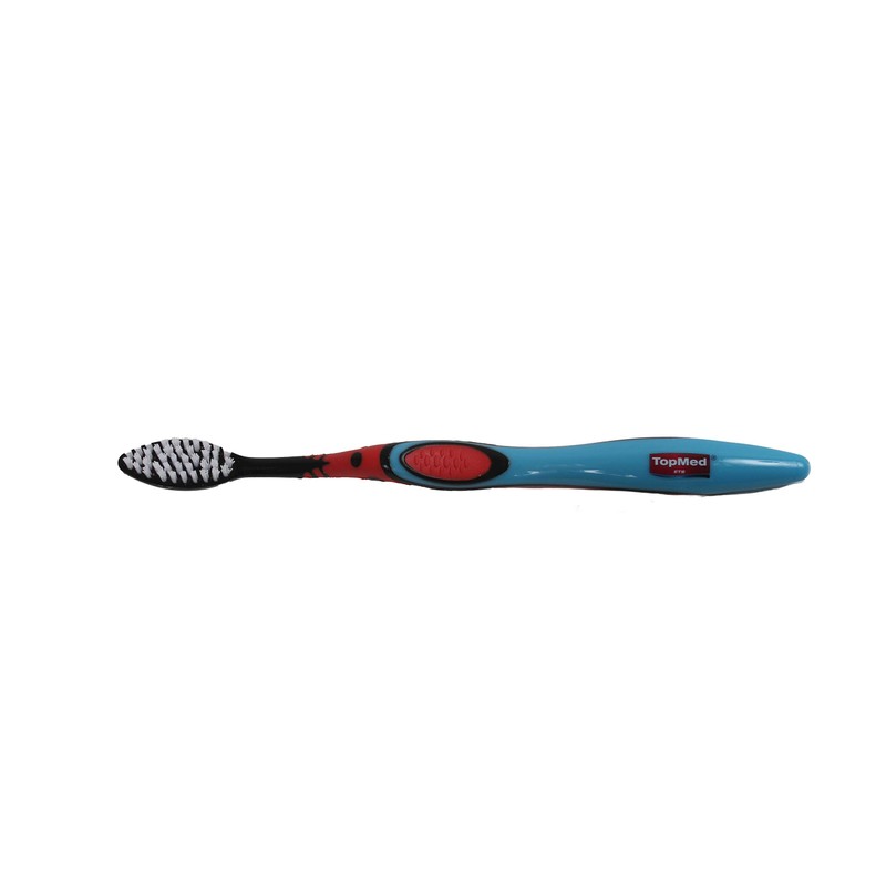 Top Med ETS Smokers Toothbrush Extra Hard (Red and Blue,