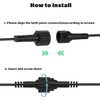 Waterproof Extension Cable for Solar Outdoor String Lights, 6 Ft