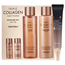 Tony Moly Triple Collagen Total Tension 2-Piece Set + Bio EX Cell Peptide Eye Solution / 토니모리 트리플 콜라겐 토탈 텐션 2종세트+바이오 이엑스 셀 펩타이드 아이솔루션