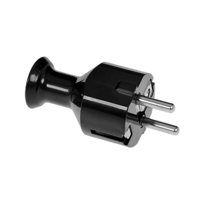 KEL Plug Uni-Schuko, straight and dismountable, 2p+Z Schuko, black
