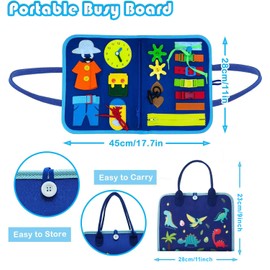 Busy Board libro de actividades montessori, libro montessori Desarrollo Habilidades Motoras Finas Básicas Vestir Tablero Sensorial - Avión Coche Viaje Juguetes 1-6 Años Regalo (Azul)