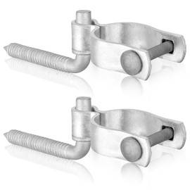 MorningRo 4 Pcs Farm Gate Hinge Set 5/8'' x 2'' Chain Link Fence Gate Post Hinge in Zinc Plated, 5/8" x 4-1/2" Wood Post Lag Screw