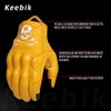 Keebik Goatskin Leather Motorcycle Motorbike Powersports Racing Gloves Reflective Skull
