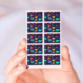 Retro 80's Geometric Large Pattern Clear Vinyl (Cut, Peel, & Stick) Nail Designs