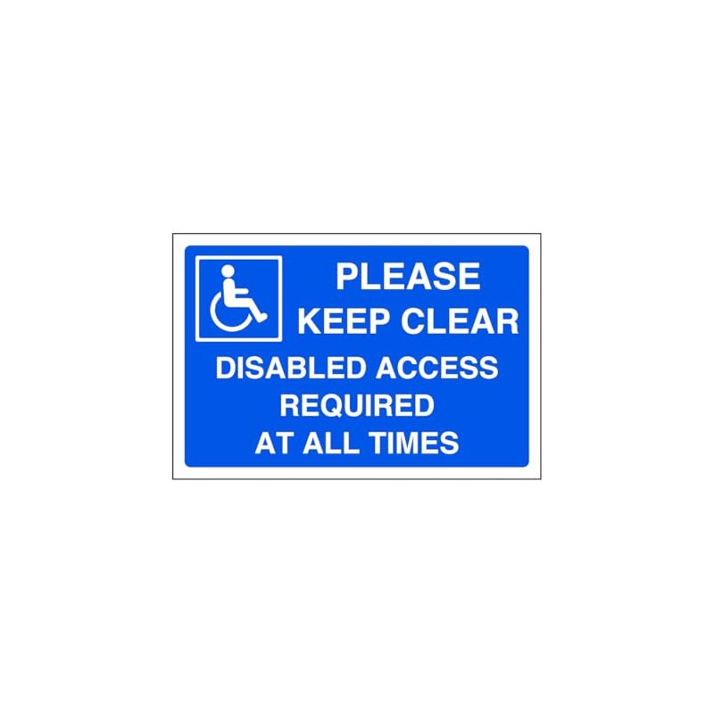 Please keep clear disabled access required at all times -
