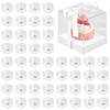 Axigundaone 60 Pcs Clear Cupcake Boxes Single 3.5 Inch, White