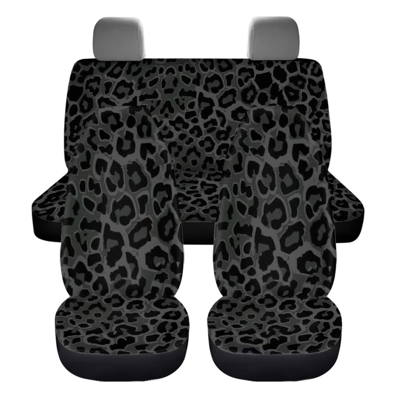 DBBXHZJY Black Leopard Print Car Seat Covers, Vehicle Front Seat