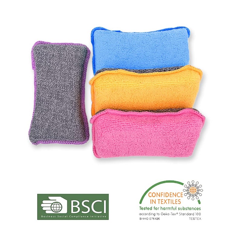 UPSTAR Kitchen Sponges for Dishes, Microfiber Cleaning Scrubber, Non-Scratch Scrubbies