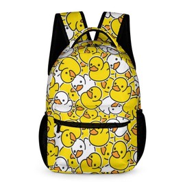 ZCJB-WSRY Duck Backpack for Kids Girls Boys School, 16 Inches Cute Duck Theme Bookbag, Adjustable, Lightweight, Large Capacity, Colorful Duck Backpack for School