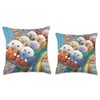 Dango Kawaii Cute Pastel Mochi Roller Coaster Mochis Throw Pillow