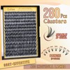 GOLLEE Eyelash Extensions Set, Eyelash Clusters, DIY Eyelash Extensions Kit,