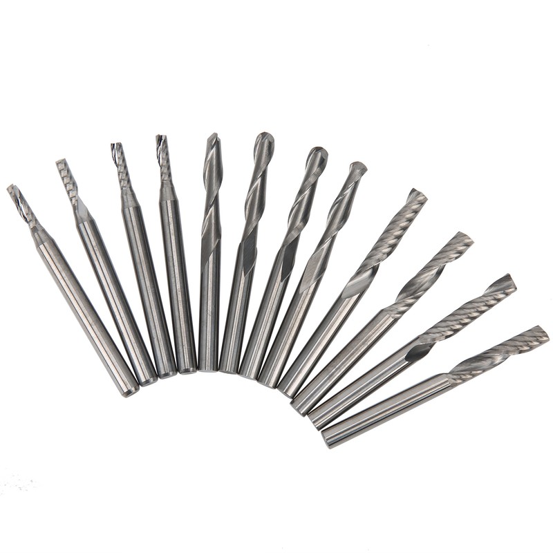 12pcs Woodworking File Burr 3.175 x 17mm/ 2 x 8mm