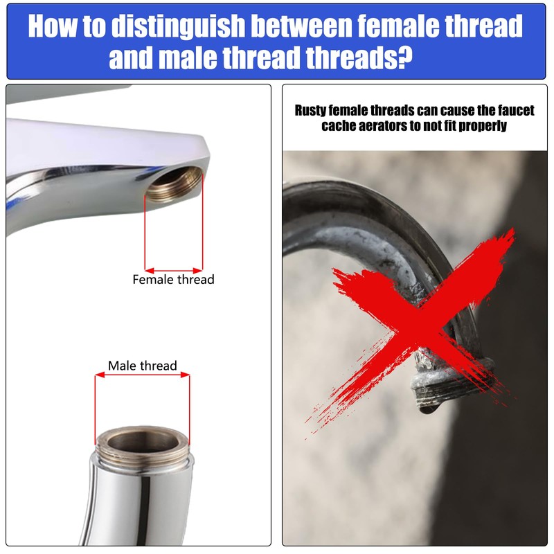 6 Pieces Faucet Cache Aerators with Faucet Aerator Removal Tool