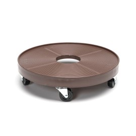 DeVault Enterprises Plastic 16-inch Plant Dolly with Hole - Espresso Espresso
