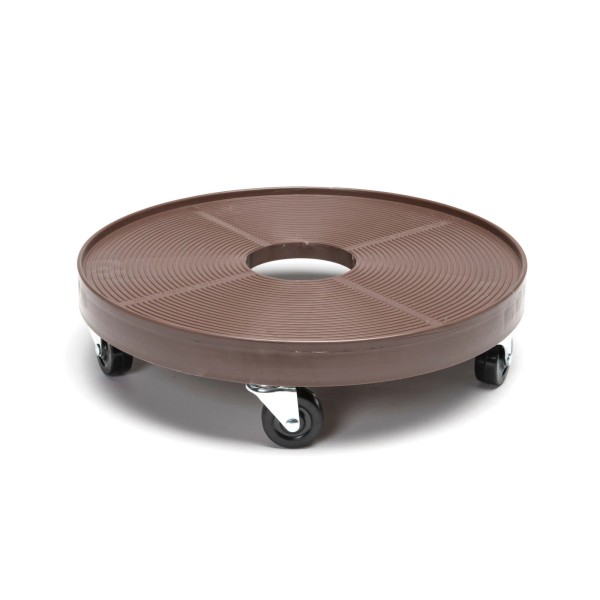DeVault Enterprises Plastic 16-inch Plant Dolly with Hole - Espresso