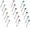 Distinct® 60Pcs/Pack Nose Studs Crystal Rhinestone Bulk Bone Straight Stud