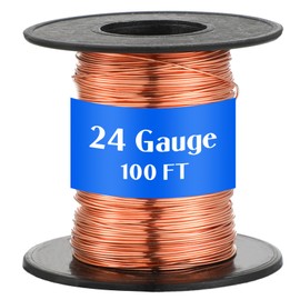 100ft Copper Wire for Gardening, Electroculture,Jewelry Making Craft Pure Bare Copper Wire (24 Gauge,0.019'' Diameter)