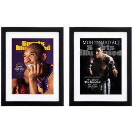Goldfinch 2 Packs Sports Magazine Frames Displays Magazines Measuring 8 x 10.5 inches with White Core Matting,Suitable for 1994-Current Collector's Edition Sports Magazines with Installed Hangers