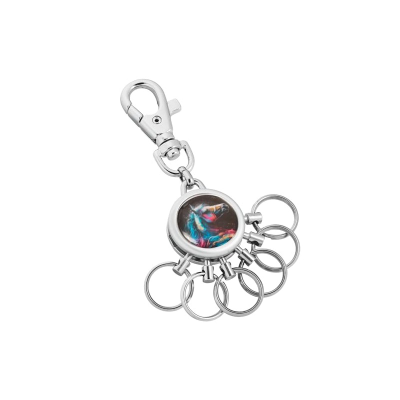 Kingsport Keyring with Carabiner Hook and 6 Removable Rings -