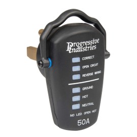Progressive Industries 50A RV Receptacle Tester, Blue/Black